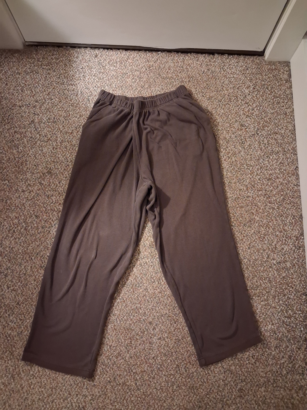 Woman Within Brown Elastic Waist Pull-On Lounge Pants